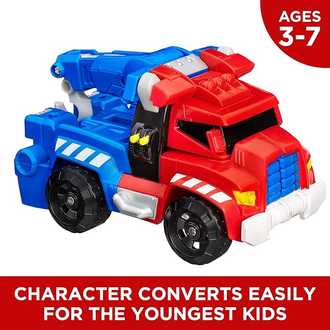 Transformers Playskool Heroes Rescue Bots Optimus Prime, 4.5-Inch Action Figure, Kids Converting Robot Toy, Ages 3+ (Amazon Exclusive)