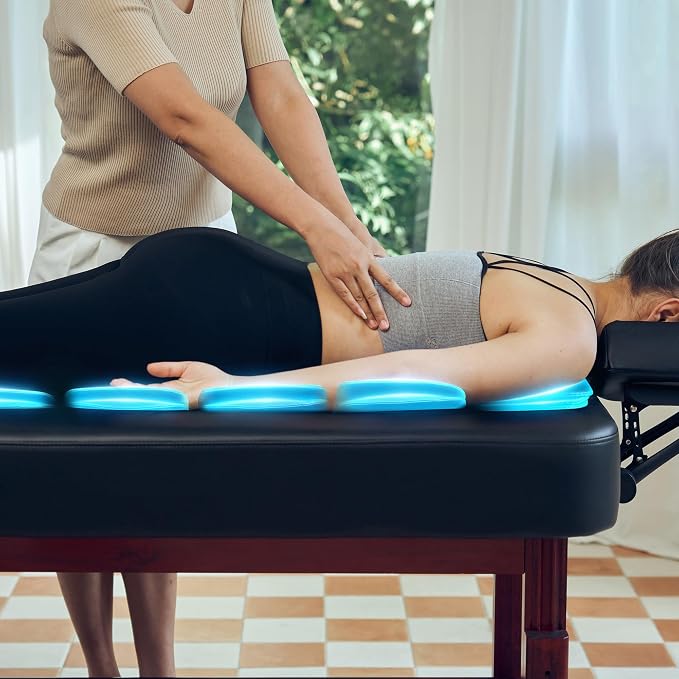 AirMaster-II 30” Stationary Massage Table Airwave Full Body Stretching with Airbags 3D Lumbar Traction for Professional & Home Use Chiropractic Bed Black+Mahogany Color Frame