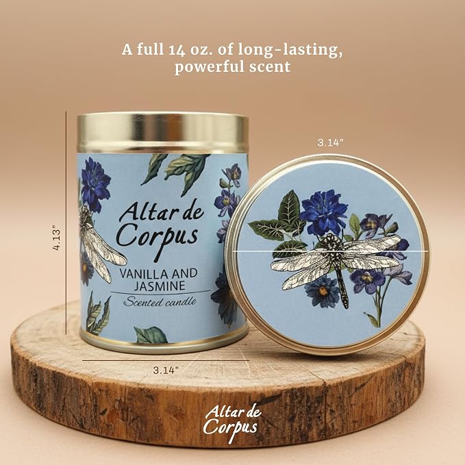 14 Oz Spring Candles for Home - Large Candle Vanilla Jasmine - Mothers Day Gifts - Luxury Candles for Men - Premium Soy Candle Blend - Bathroom Decor