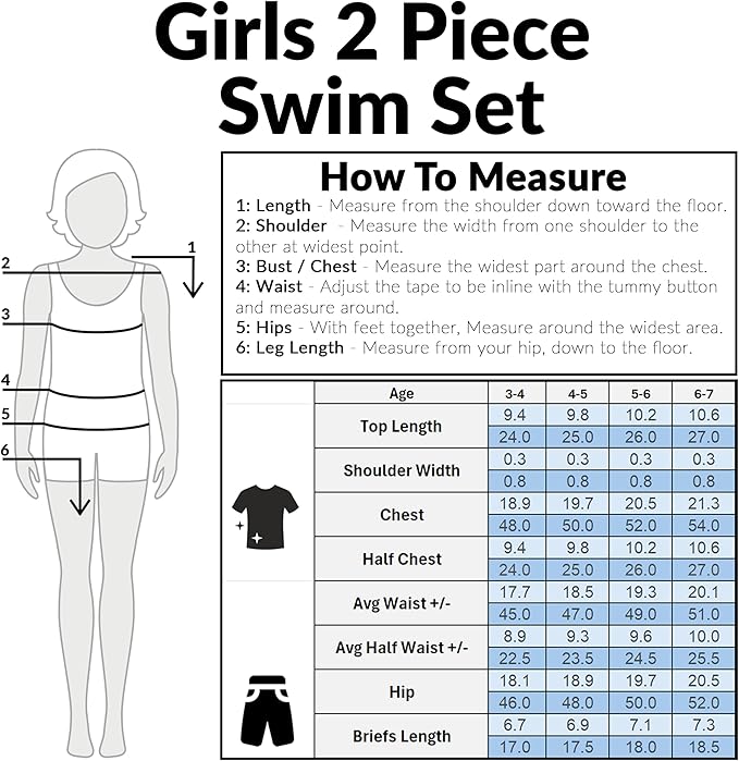 Paw Patrol | Hello Kitty | Peppa Pig Girls Swimsuit, Two Piece Bikini Top & Bottom Set, Bathing Suits with Adjustable Straps
