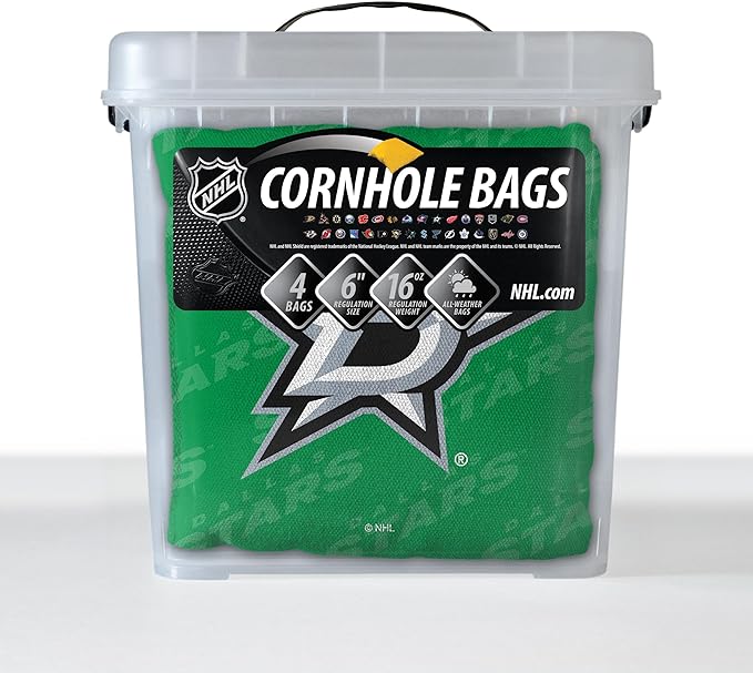 YouTheFan Officially-Licensed NHL Set of 4 Cornhole Bags - All Weather Regulation 6” x 6” Size - 16oz Weight - Designed in USA