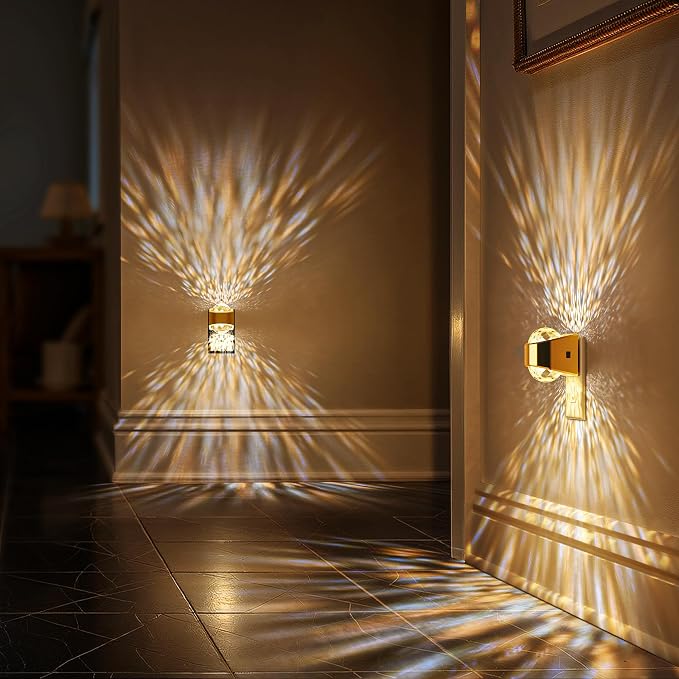 Night Light, Gold Night Lights Plug into Wall 2Pack LED Projector | Soft White Night Light for Bedroom, Dimmable Brightness Dusk to Dawn Nightlight for Bathroom, Gaming Room, Home Decor