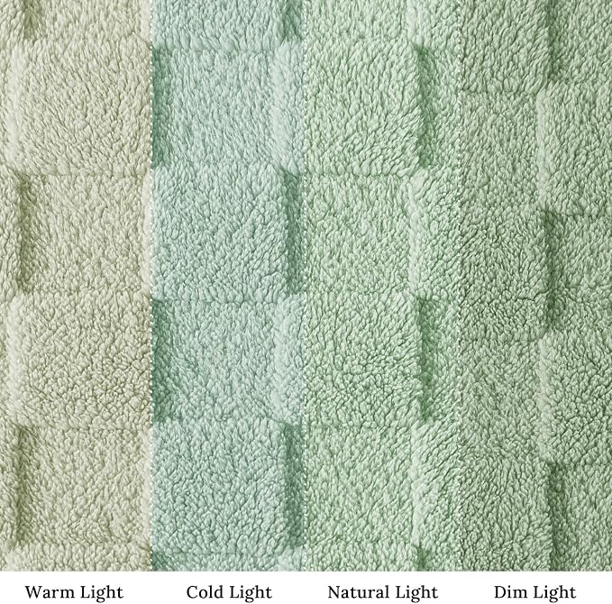 Exclusivo Mezcla 3D Checkered Fleece Twin Blanket for Bed, Sage Green | Super Soft and Cozy Fluffy Bed Blanket, Cute Fuzzy Blanket for Teens Back to School, Dorm Essentials, All Season, 60"x80"