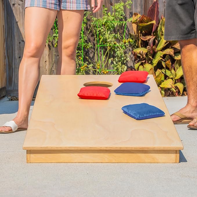 GoSports Dual Sided Cornhole Bean Bags - Slide and Stop Regulation Tournament Bean Bags, Set of 8