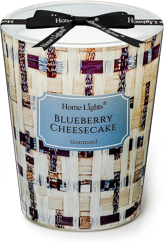 HomeLights Scented Candles for Women & Men, 6.7oz Candle Jars Aromatherapy Single Wick Candle, Ideal for Rustic Modern Home Decor and Gifts, Blueberry Cheesecake