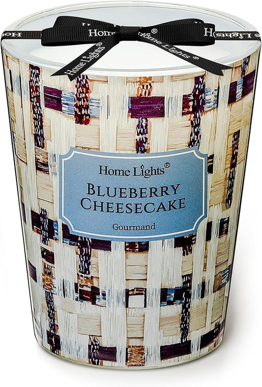 HomeLights Scented Candles for Women & Men, 6.7oz Candle Jars Aromatherapy Single Wick Candle, Ideal for Rustic Modern Home Decor and Gifts, Blueberry Cheesecake