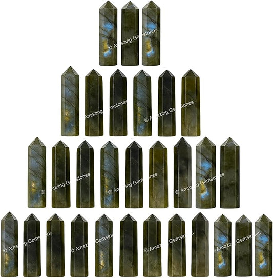 Amazing Gemstone Crystal Points Bulk Healing Crystals & Stones - Premium Single Terminated Healing Wand Point Bulk Crystals for Crafts, Crystal Grid, DIY Work