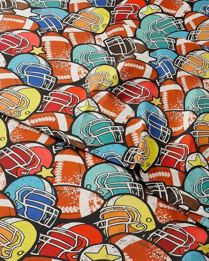 CGK Unlimited Kids All Star Helmets Twin 3 Piece Sheet Set - Boys, Girls, Teens, Toddler - Easy Fit Deep Pockets - Soft, Cooling & Breathable Sheets - Cozy, Fade and Wrinkle Free - Machine Washable