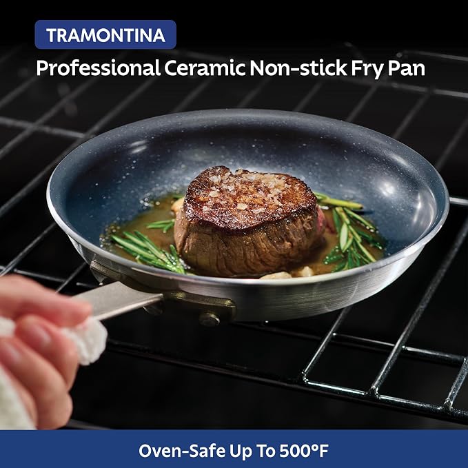 Tramontina Professional 14-Inch Ceramic Non Stick Extra Large Frying Pan, Heavy-Gauge Aluminum Skillet with Ceramic Nonstick Coating, Dishwasher and Oven Safe, Black