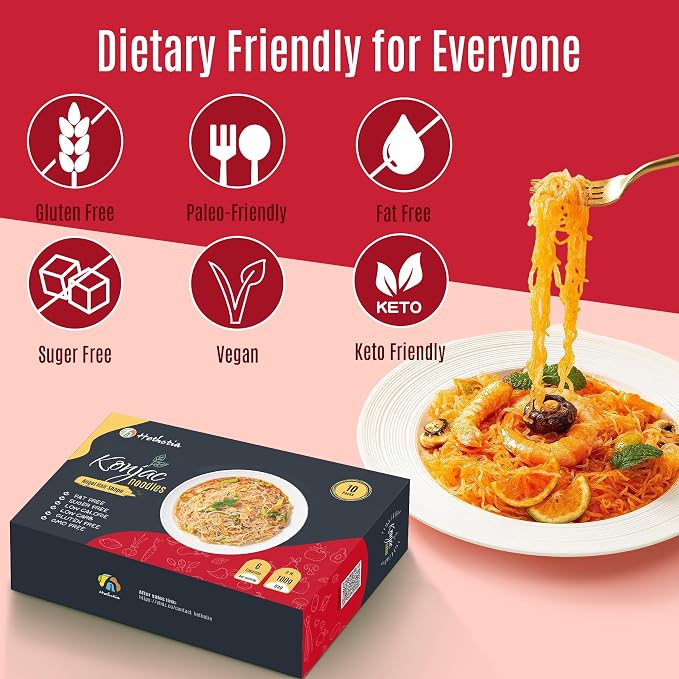 Hethstia Konjac Shirataki Angel Hair Noodles, Low Carb Asian Pasta, 10 Pack | Ready To Eat, Keto Friendly, Vegan, Gluten Free, Sugar Free, Plant Based, Low Calorie Meal, Quick Asian Style Noodle Option