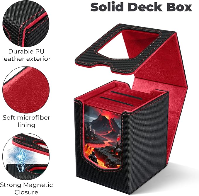Fabmaker 8 Pack Deck Box Compatible with MTG Commander, (patent Pending) Magnetic Trading Card Storage Box with Comman-der, Fits 100 Double-Sleeved Cards, Card Box Compatible with Magic the Gathering