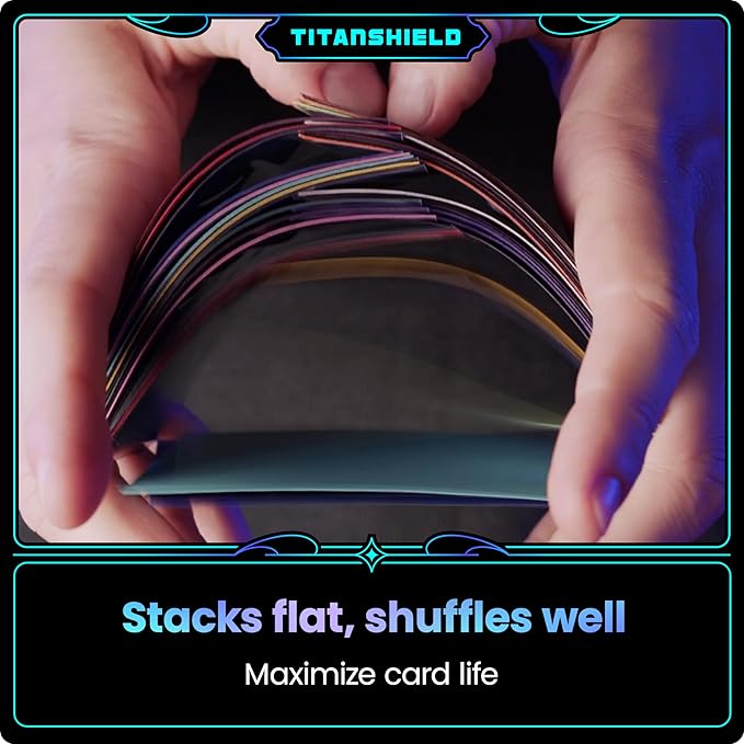 TitanShield Premium Card Sleeves | Compatible with Pokemon, One Piece, Lorcana, Flesh & Blood, & Magic The Gathering MTG | (150 Sleeves - Standard) (1, Black, Standard | 66x91mm)