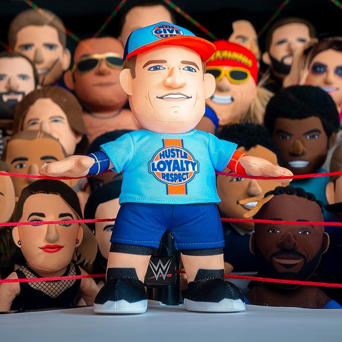 Bleacher Creatures WWE John Cena (Hustle Loyalty Respect) 10" Plush Figure - A Wrestling Legend for Play or Display
