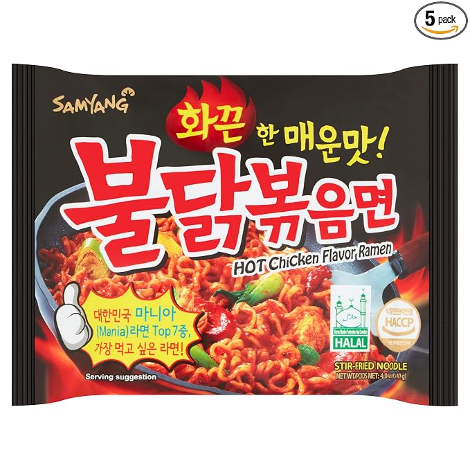 Samyang Ramen/ Spicy Chicken Roasted Noodles, 4.93 Ounce (Pack of 5)