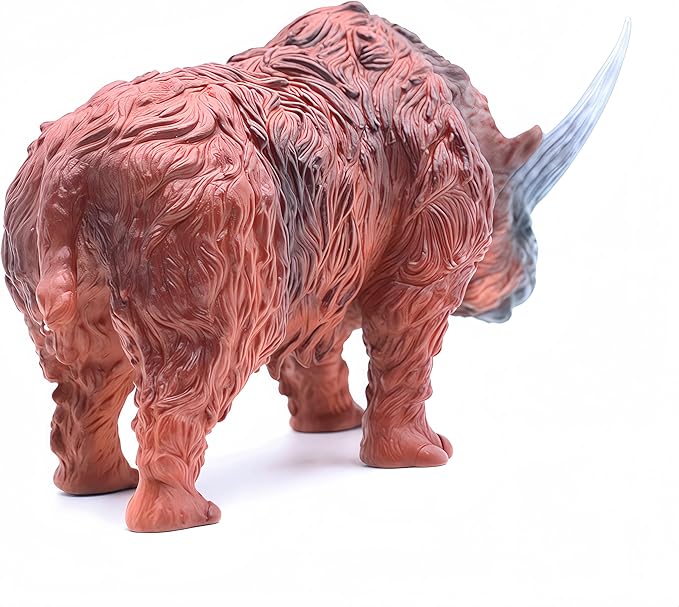 Gemini&Genius Ancient Rhino Action Figure Toy, Rhinoceros Toy Figurine Wild Animal Toy, Elasmotherium Animal Toy for Kids (Woolly Rhinoceros)
