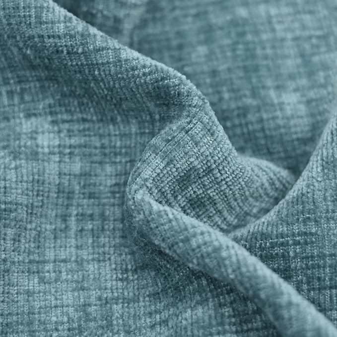 CaliTime Decorative Couch Throw Pillow Covers 18 X 18 Inches Smoke Blue | Pack of 4, Cozy Chenille Cushion Cases for Sofa Bed Living Room Farmhouse Home