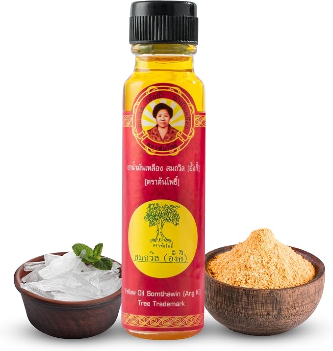 ANG Ki 24 cc Massage Oil - Natural Thai Herbal Relief for Muscle Tension, Headaches, and Skin Irritation