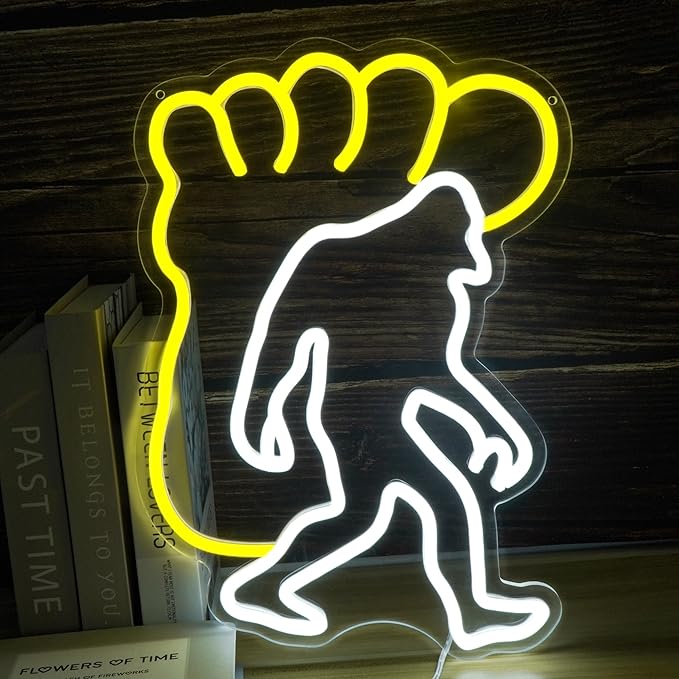 Sasquatch Neon Sign Dimmable USB Powered Big Foot Neon Lights for Wall Decor Men Man Cave Monkey Wall Game Room Decor LED Large Neon Signs for Party Friends Birthday Gifts(15 * 11.3 in)
