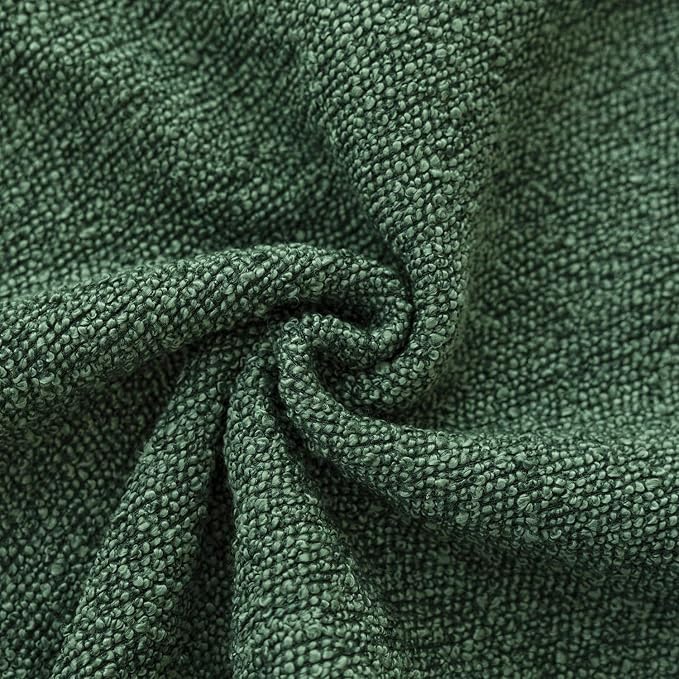 Foindtower Set of 2, Decorative Textured Boucle Throw Pillow Covers Accent Solid Pillow Cases Neutral Cozy Couch Cushion Case for Chair Sofa Bedroom Living Room Home Decor 26x26 Inch Pine Green