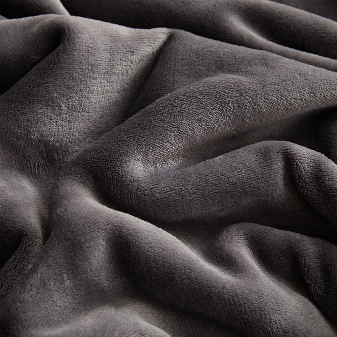 KMUSET Fleece Blanket Dark Grey Queen Size Lightweight Cozy Plush Microfiber Bed Blanket Factory Shop