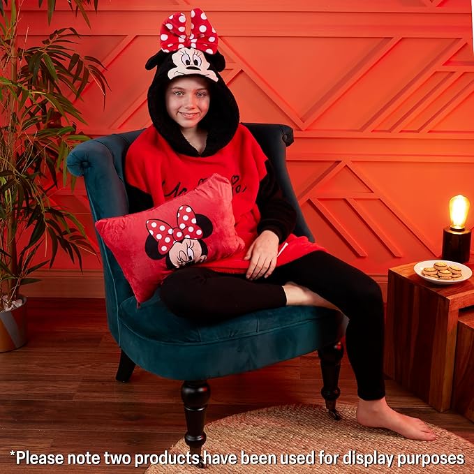 Disney Blanket Hoodie for Kids, 2-in-1 Folds into Travel Cushion, Stitch Baby Yoda Maleficent Eeyore, Gifts for Girls Boys