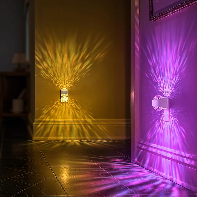Night Lights Plug into Wall, Projector Night Light for Bedroom | Night Light Projector for Kids, 9-Color RGB Galaxy Nightlight with Dusk to Dawn for Bathroom, Home Gaming Room Decor Gifts