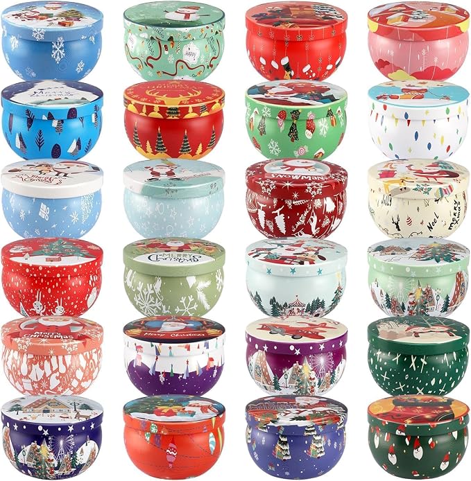 24 Pack Christmas Scented Candles Gift Set for Woman, Jar Candle, 2.5 oz Soy Wax Tin Candle-Ideal Gift for Travel Home Décor,Aromatherapy
