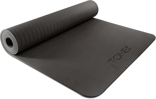 TONE Fitness Yoga Mat 1/4" Thick Non Slip Exercise & Pilates Mat for Home Workouts with Carrying Strap | Multiple Options