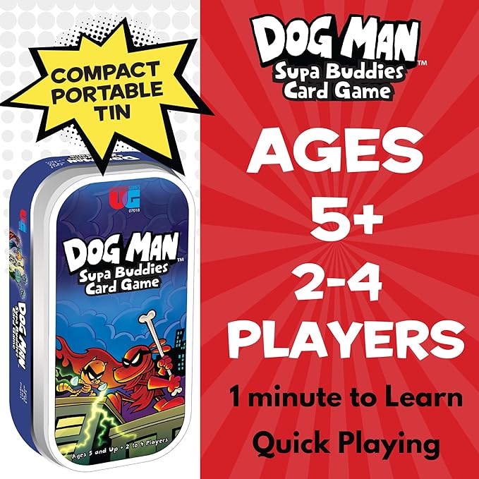 University Games, Dog Man Supa Buddies Card Game, Based on The Dog Man Books Series, for 2 to 4 Players Ages 5 and Up