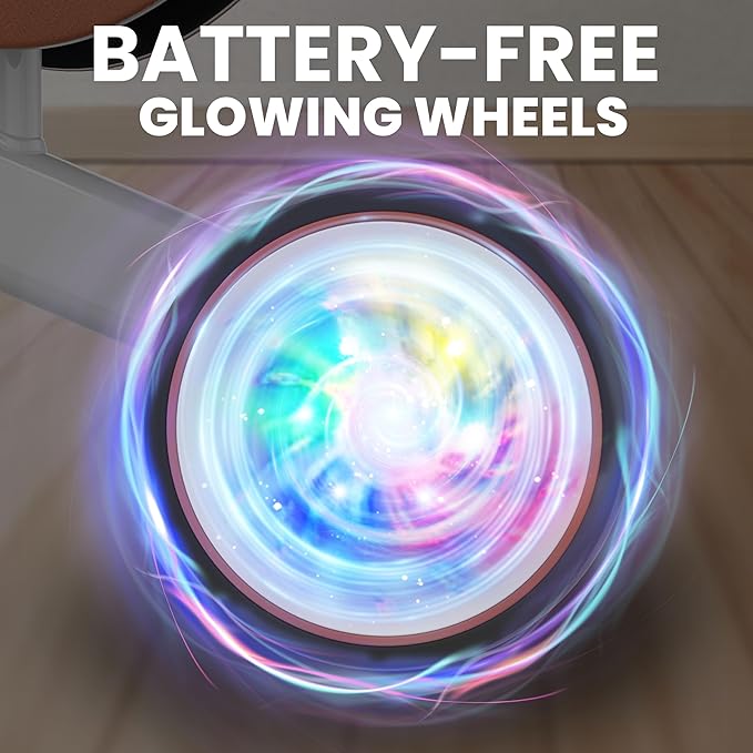BEKILOLE Baby Balance Bike with Light Up Wheels | Toys for 1 Year Old Boy | 1st Birthday Gift for One Year Old Boy & Girl | 10-36 Month Toddler Bike - White & Brown