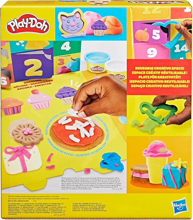 Play-Doh Advent Calendar for Kids 3+, 14 Days to Birthday, Vacation, Party, Back to School, & More, Surprise Arts & Crafts Activities, 26 Accessories & 17 Colors (Amazon Exclusive)