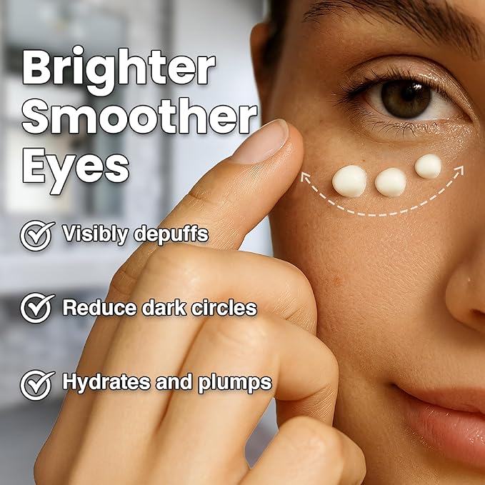 Smooth Eye Renewal Cream – Under Eyes Cream for Dark Circles, Puffiness, Fine Lines & Wrinkles – Hydrating Anti Aging Eye Creams, Peptides & Hyaluronic Acid for All Skin Types – 0.5 oz