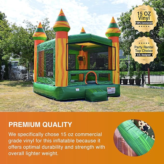 JumpOrange Amazon River Commercial Grade Bounce House for Kids and Adults (with Blower), Basketball Hoop, Outdoor Indoor, Bouncer Jumper, Birthday Party, Rental Grade, Big Inflatable