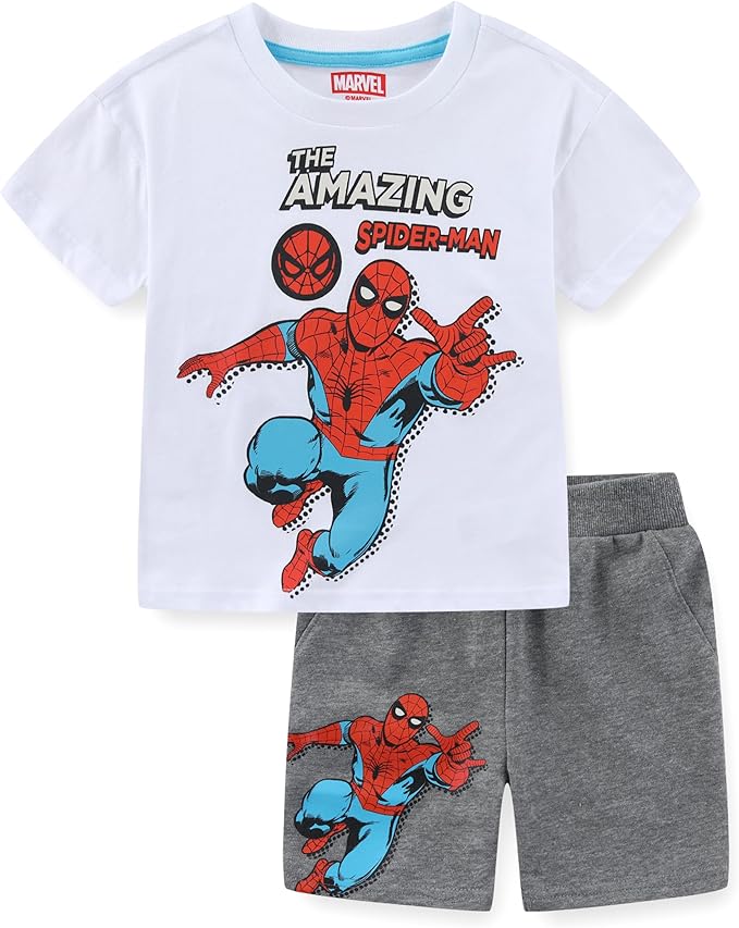 Marvel Spider-Man Boys 2 Piece Short Sleeve T-Shirt and Shorts Set for Toddlers