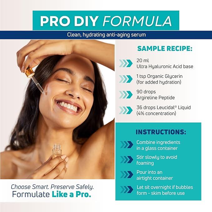 Skin Perfection Leucidal Liquid - Natural Preservative for Lotion Making - DIY Lotion Making Supplies Natural Preservatives for Cosmetics & Compatible with Lotion-Making Serums - 4oz