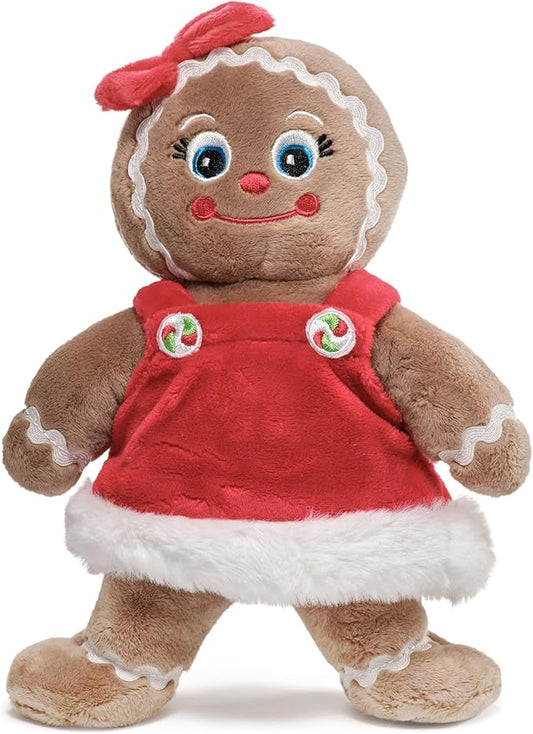 Bearington Holly Ginger Gingerbread Plush, Gingerbread Stuffed Animal, 10 in Christmas Doll, Ideal Christmas Stuffed Plush Gift for Toddlers, Kids & Teens, for Ages 3-14