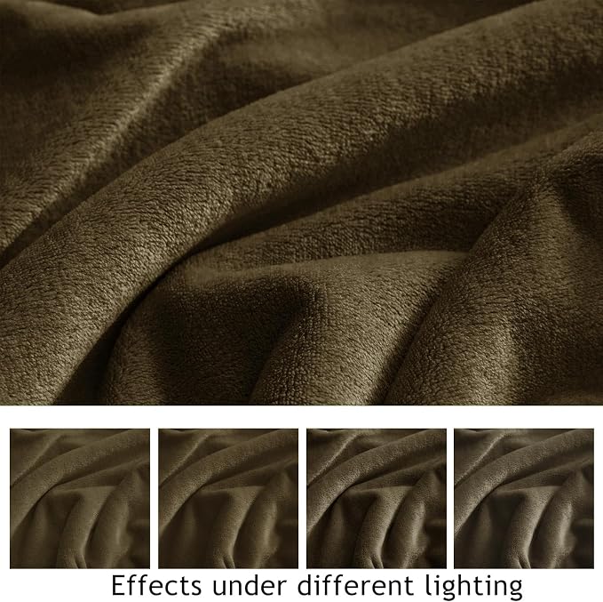 KMUSET Fleece Blanket Dark Brown Lightweight Super Soft Cozy Fuzzy Bed Blankets Microfiber Factory Shop