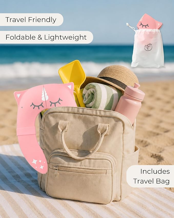 Hippypotamus Travel Potty Seat for Toddler - No-Pinch Folding Potty Training Seat - Non-Slip Silicone Grips - Includes Free Travel Bag (BEIGE Monkey)