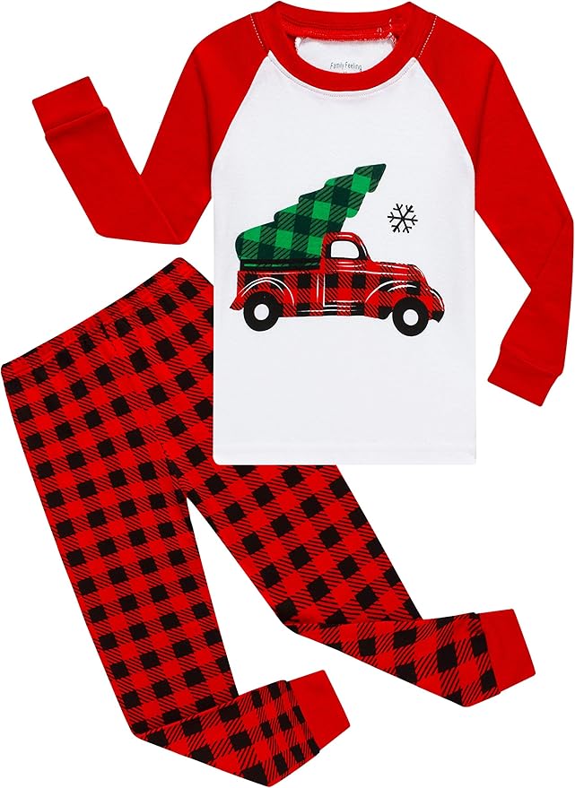 Family Feeling Little Boys Pajamas Sets 100% Cotton Long sleeve Pjs