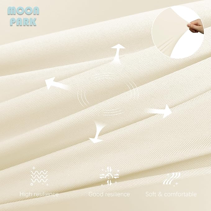 MOON PARK Pregnancy Pillows for Sleeping - U Shaped Full Body Maternity Pillow with Removable Cover - Support for Back, Legs, Belly, HIPS - 65 Inch - Ivory - Cooling Cover
