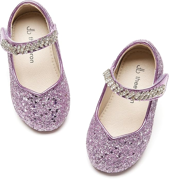 THEE BRON Mary Jane Ballet Flats - Girls' Dress Shoes with Hook & Loop Closure
