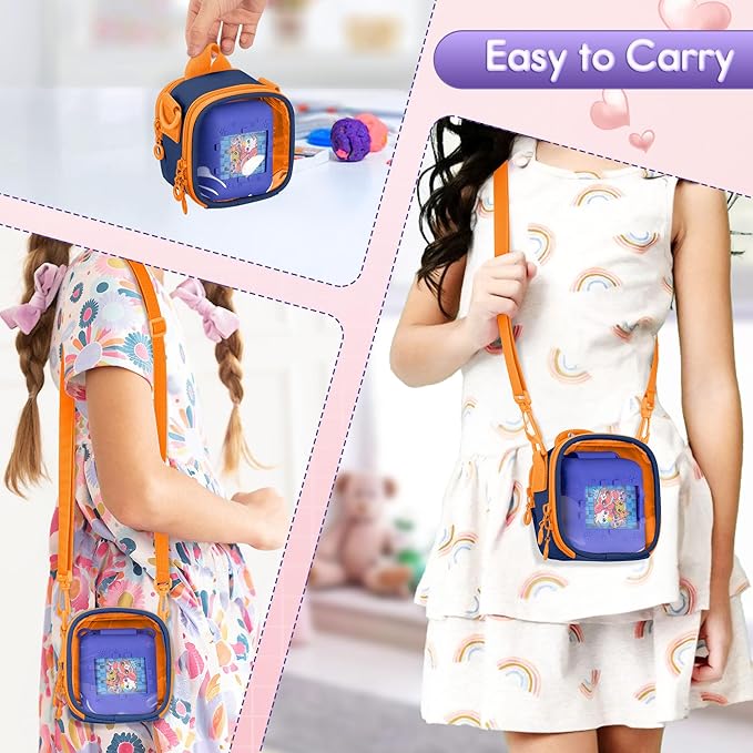 Carrying Case Compatible with Bitzee Interactive Toy Digital Pet, Portable Bag with Shoulder Strap for Virtual Electronic Pet Accessories,Blue (Bag only) Patented Design