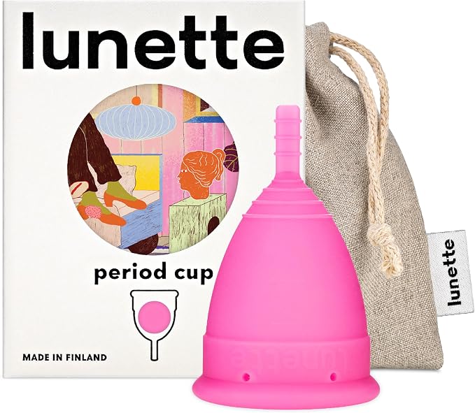 Lunette Menstrual Cup - Reusable Period Cup – Medical-Grade Silicone | 12‑hour Comfort, Reusable up to 10 years, BPA‑free, Tampon alternative, Made in Finland, Size 2 Pink