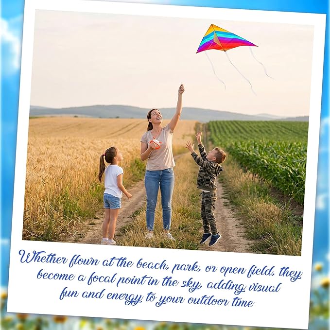 Syhood 36 Pack Bulk Kites for Kids & Adults 24'' Rainbow Delta Kites Easy to Fly with 164ft String, 6 Unique Patterns, for Girls Boy Outdoor Games, Ideal for Beach, Park, and Backyard Fun