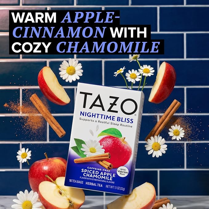 TAZO Nighttime Bliss Spiced Apple Chamomile Herbal Tea Bags - 16ct (6-Pack)