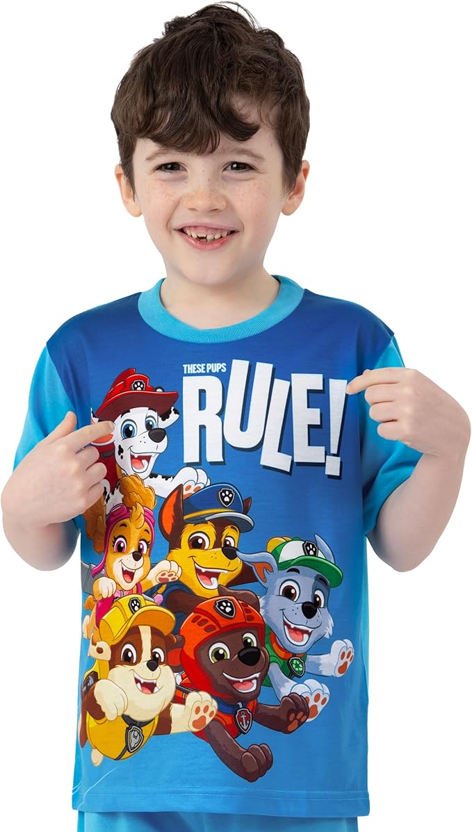 Paw Patrol Pajamas, Marshall And Chase Pajamas, Short Sleeve Boys Pjs, Summer Pjs For Boys