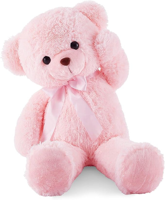 Big Teddy Bear Stuffed Animal 35 inches Giant Stuffed Bear Gift for Girlfriend Children on Birthday, Pink