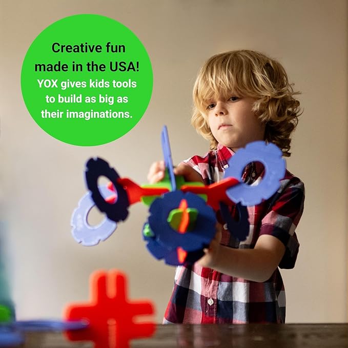 YOX Creative Building Toys Classroom Kit - 152-Piece Made in The USA Educational STEM Toys for Kids Ages 4-10+ Boys and Girls Ages 4 5 6 7 8 9 10 Creative Construction Classroom Essentials