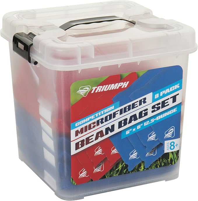 Triumph Sports USA Classic Cornhole Bags - Includes Eight 12.5oz Cornhole Bags and Carry Tub