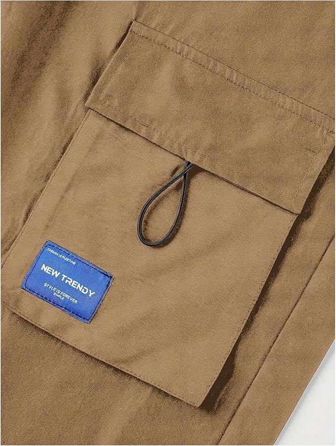 GORGLITTER Boy's Cargo Pants Casual 2 Piece Elastic Waist Hiking Going Out Khaki Pants Joggers with Pockets Clothes